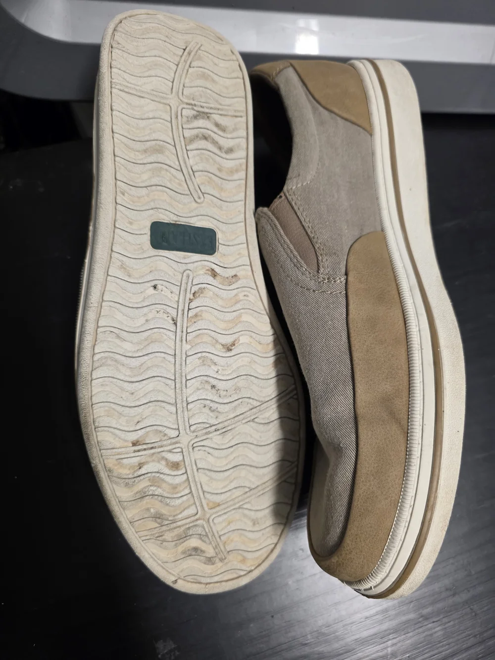 Eastland Delray Slip-On Casual Shoe Canvas Beige/Brown Men's US 13 EU 47